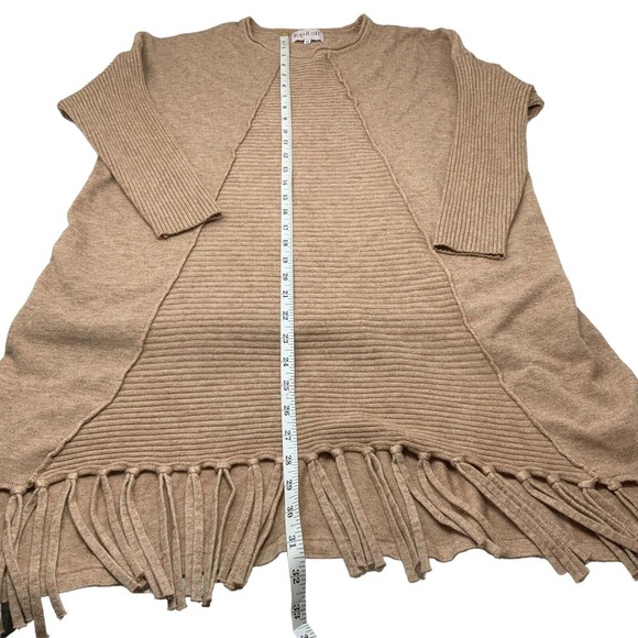 Top It Off Sweater Womens Size Small Medium Tan Pullover Fringe Tassels Soft - Picture 9 of 12
